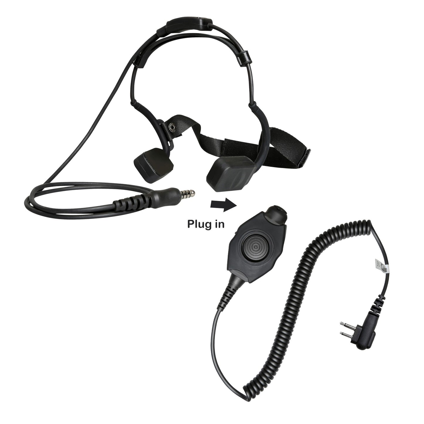 Tactical Bone Conduction Headset with Military PTT for Hytera HYT TC-780 TC-900 TC-850 TC-2100