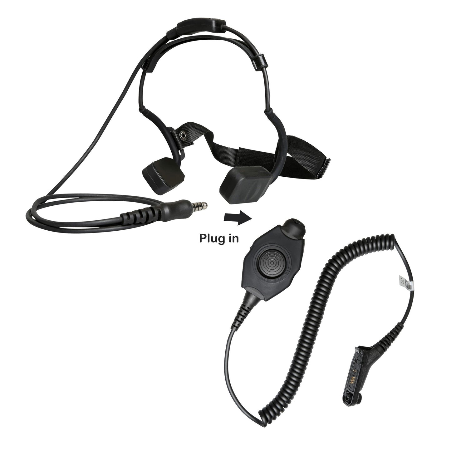 Tactical Bone Conduction Headset with Military PTT for Motorola MOTOTRBO XPR-6550 XPR-7350 XPR-7550 APX 6000 APX 7000