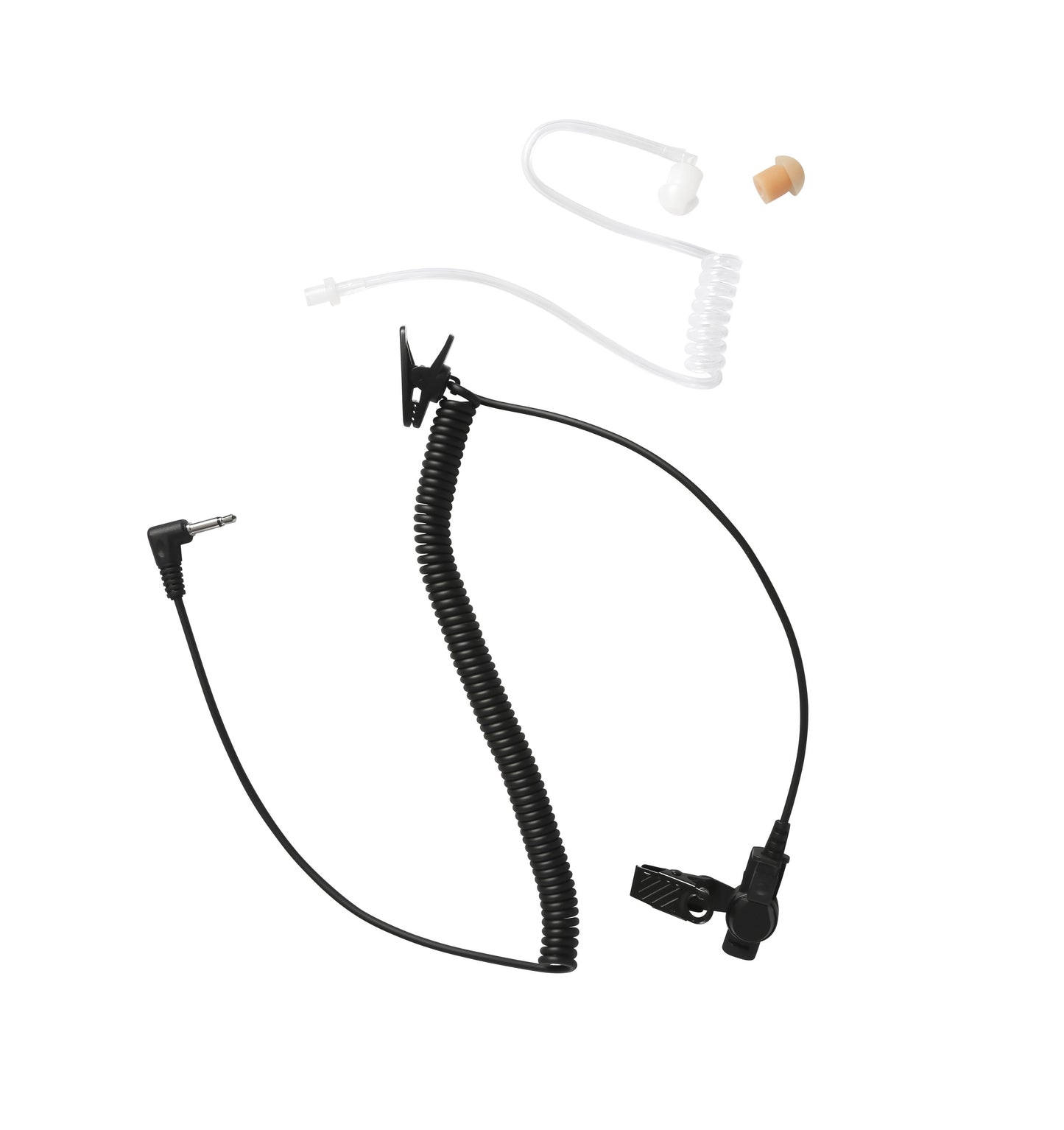 Maxtop ARP35-35L Clear Coil Acoustic Ear Tube Receiving Only Earphone with 3.5mm Plug for Speaker Microphone