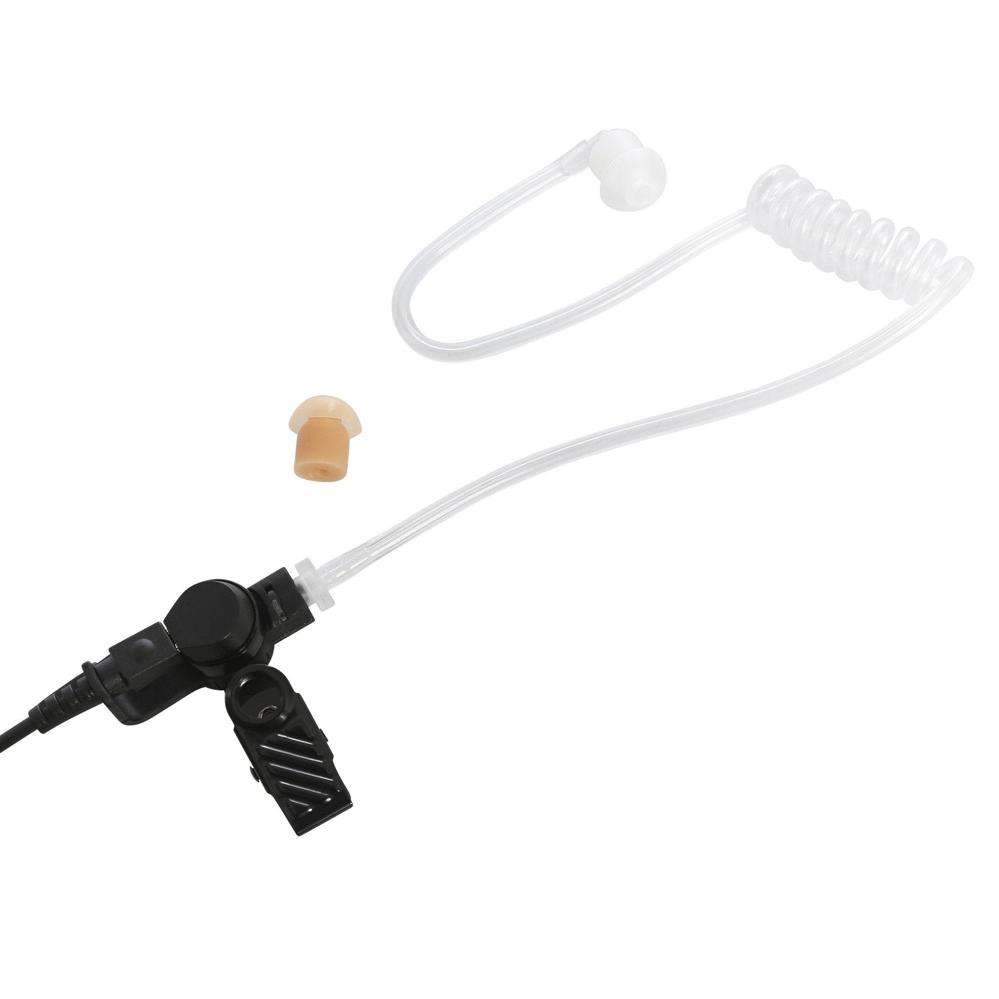 Maxtop ARP35-35L Clear Coil Acoustic Ear Tube Receiving Only Earphone with 3.5mm Plug for Speaker Microphone