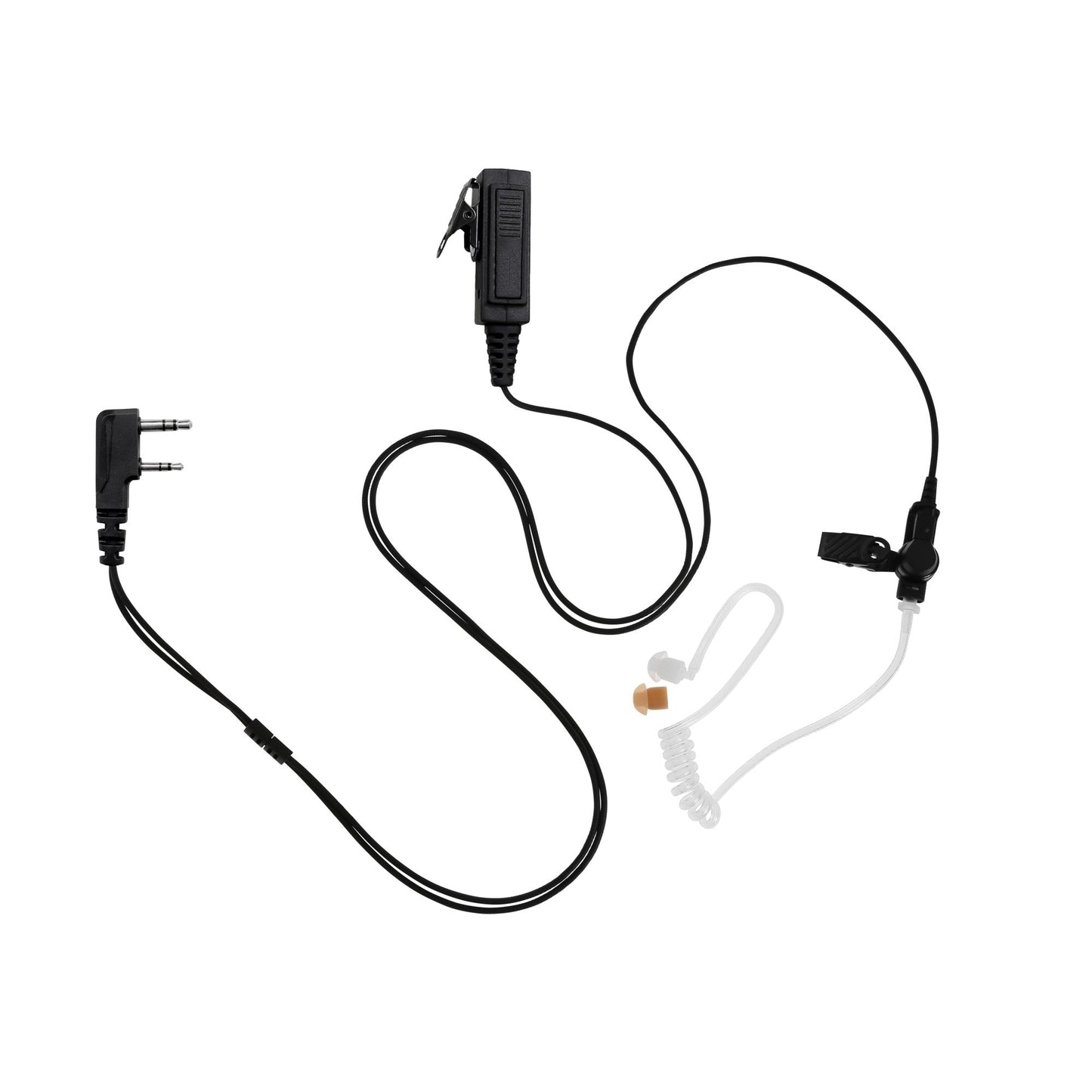 Maxtop ASK4038-K2B 2-Wire Clear Coil Surveillance Kit Earphone for Baofeng BF-F8HP UV-5R+ UV-82HP UV-82L BF-777