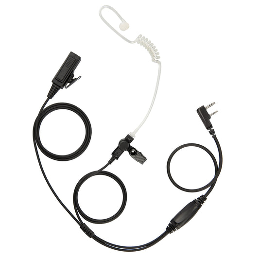 BOMMEOW BCT22-K2B 2-Wire Clear Coil Surveillance Kit Earphone for Baofeng BF-F8HP UV-5R+ UV-82HP UV-82L BF-777