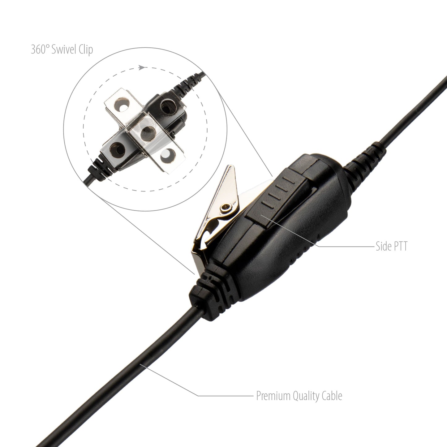 BOMMEOW BHDH01-M1A Ultra Light Single Ear Muff  Headset for 2 PIN Motorola CP200 MOTOTRBO CP200D Radio