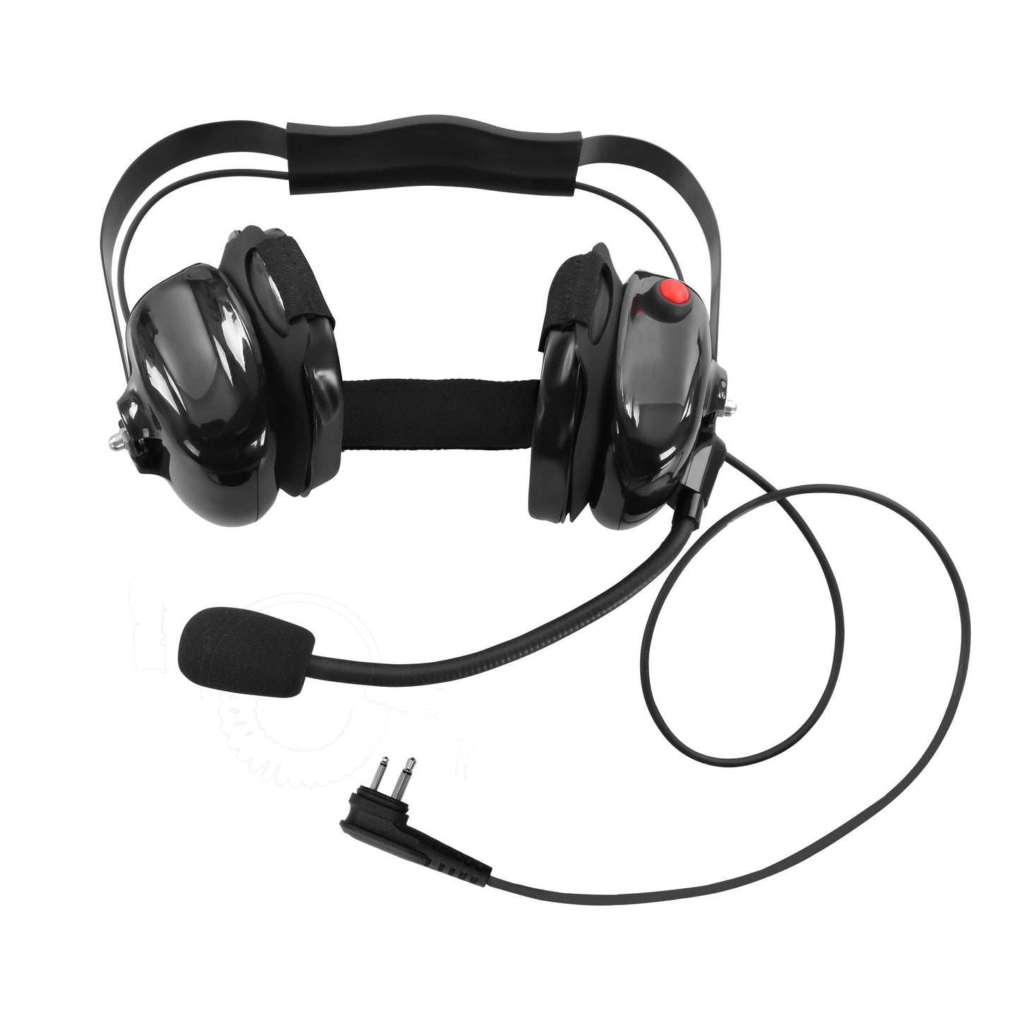 Bommeow BHDH40-BK-M1A Dual Muff Earpads Noise Cancelling Headset No PTT for Motorola RDM2070D Radio(Black)