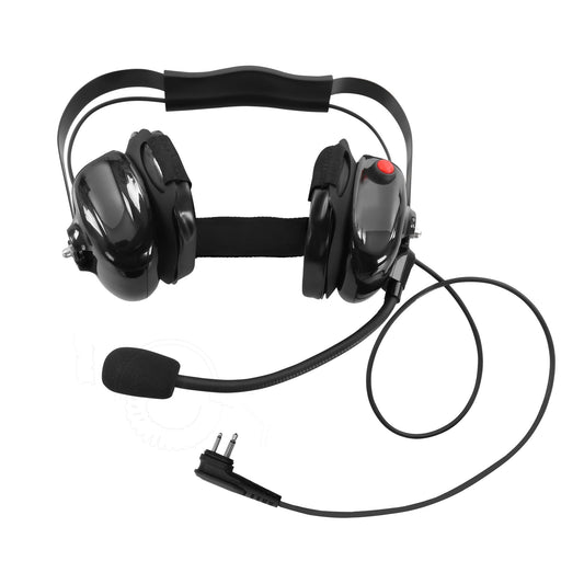 Bommeow BHDH40-BK-M1A Dual Muff Earpads Noise Cancelling Headset No PTT for Motorola RDM2070D Radio(Black)