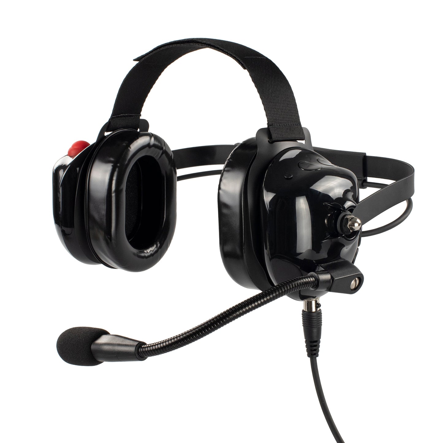 BOMMEOW BHDH40PTT-BK-I2 Dual Muff Earpads Noise Reduction Headset PTT for ICOM IC-F1000 F-2000 Radio(Black)