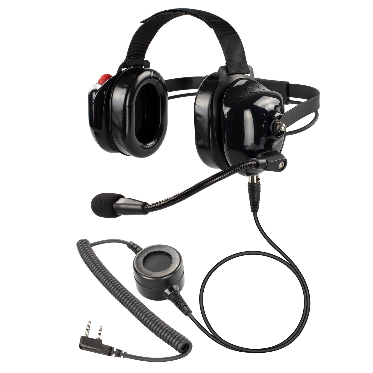 BOMMEOW BHDH40PTT-BK-K2 Dual Muff Earpads Noise Reduction Headset PTT for Kenwood TK-2360 Radio(Black)