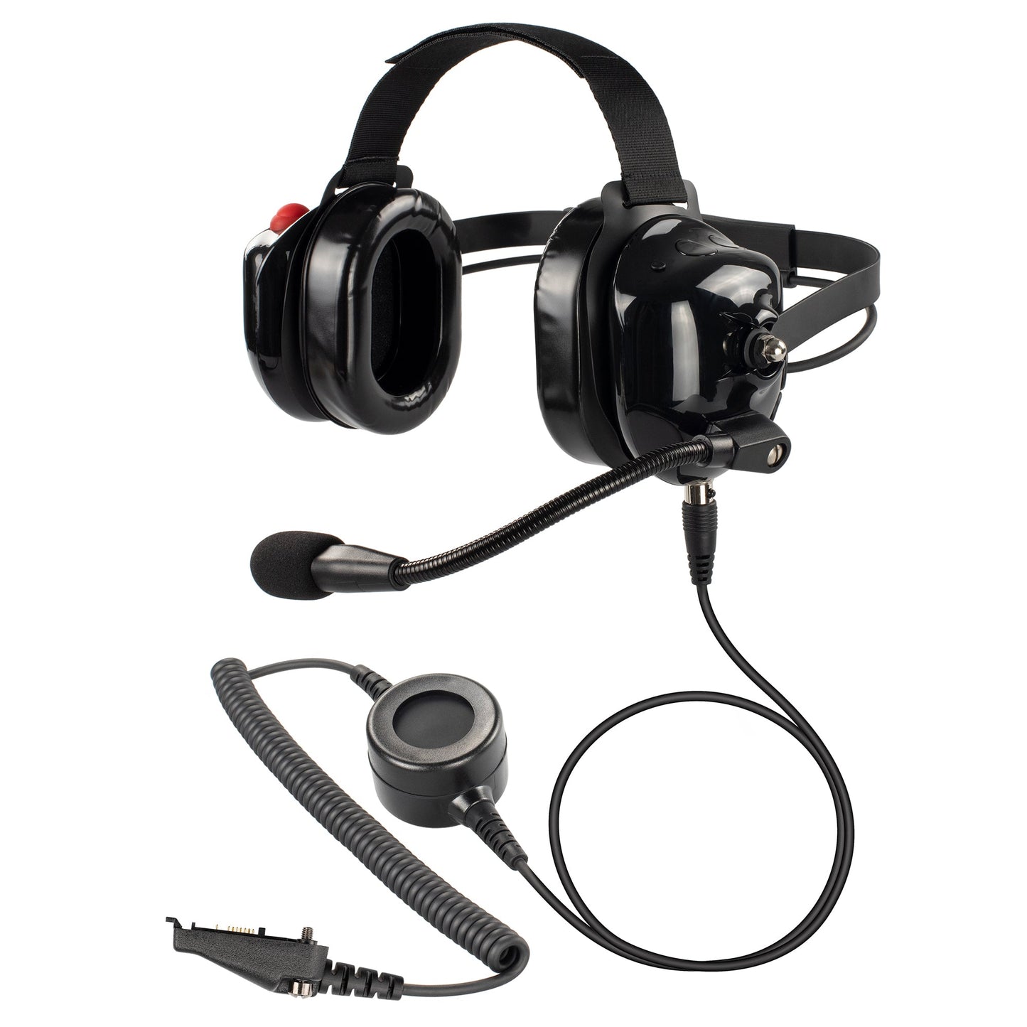 BOMMEOW BHDH40PTT-BK-K3 Dual Muff Earpads Noise Reduction Headset PTT for Kenwood NEXEDGE  Radio(Black)