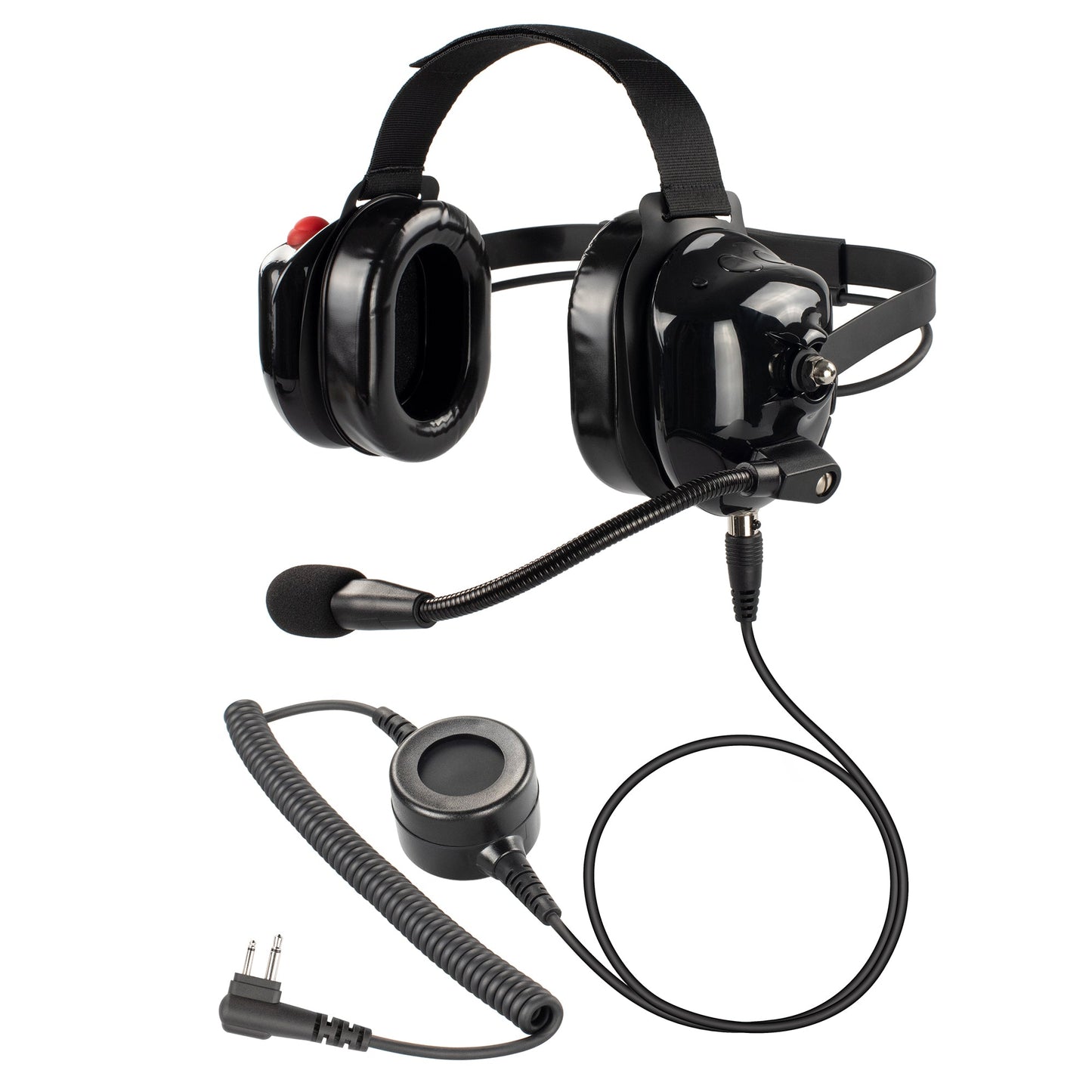 BOMMEOW BHDH40PTT-BK-M1 Dual Muff Earpads Noise Reduction Headset PTT for Motorola CP200 Radio(Black)