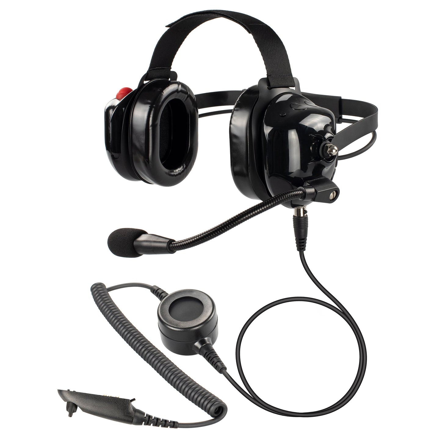 BOMMEOW BHDH40PTT-BK-M5 Dual Muff Earpads Noise Reduction Headset PTT for Motorola HT1250 HT750 Radio(Black)