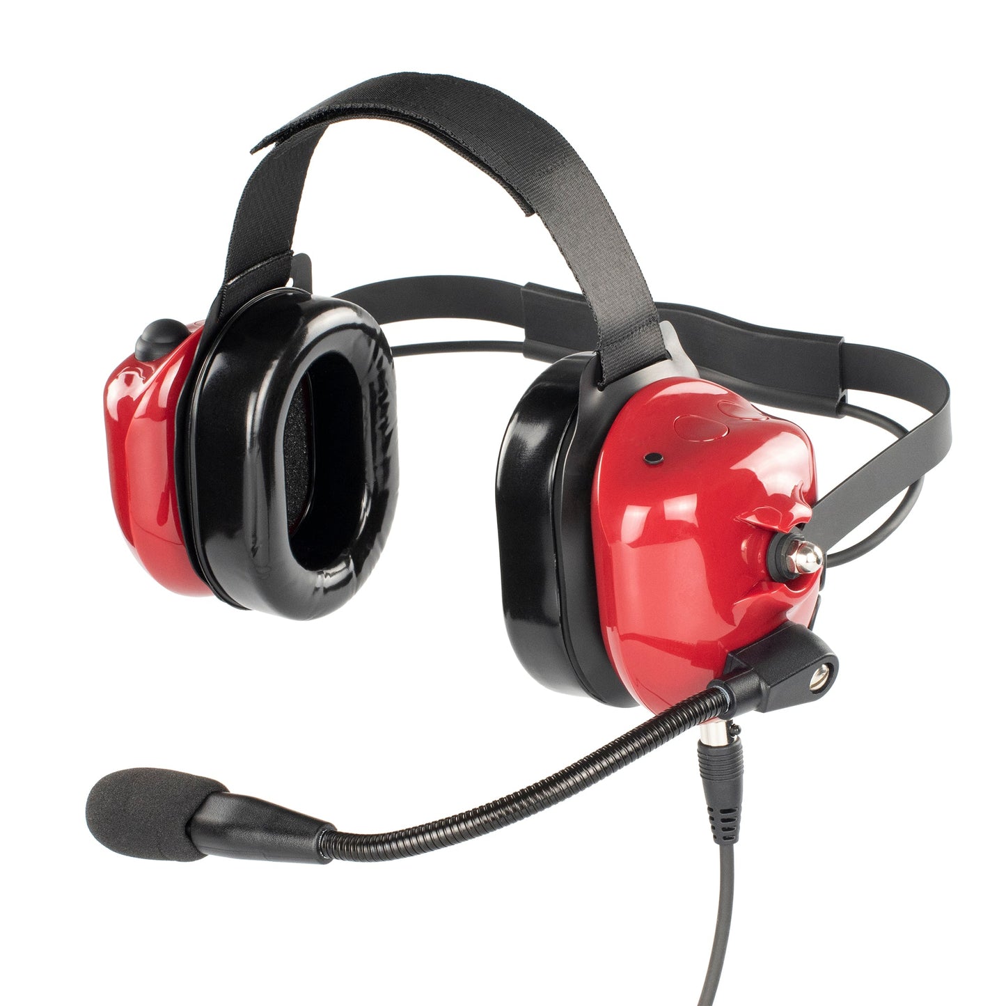 BOMMEOW BHDH40PTT-RD-I2 Dual Muff Earpads Noise Reduction Headset PTT for ICOM IC-F1000 F-2000 Radio(Red)