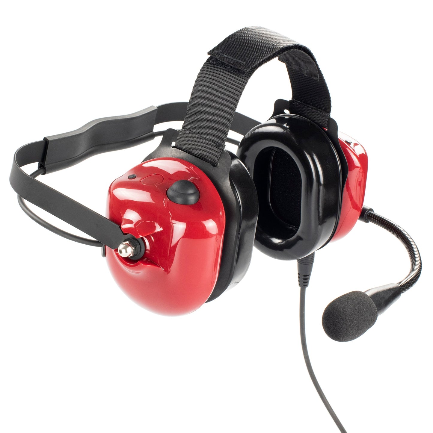 BOMMEOW BHDH40PTT-RD-I2 Dual Muff Earpads Noise Reduction Headset PTT for ICOM IC-F1000 F-2000 Radio(Red)