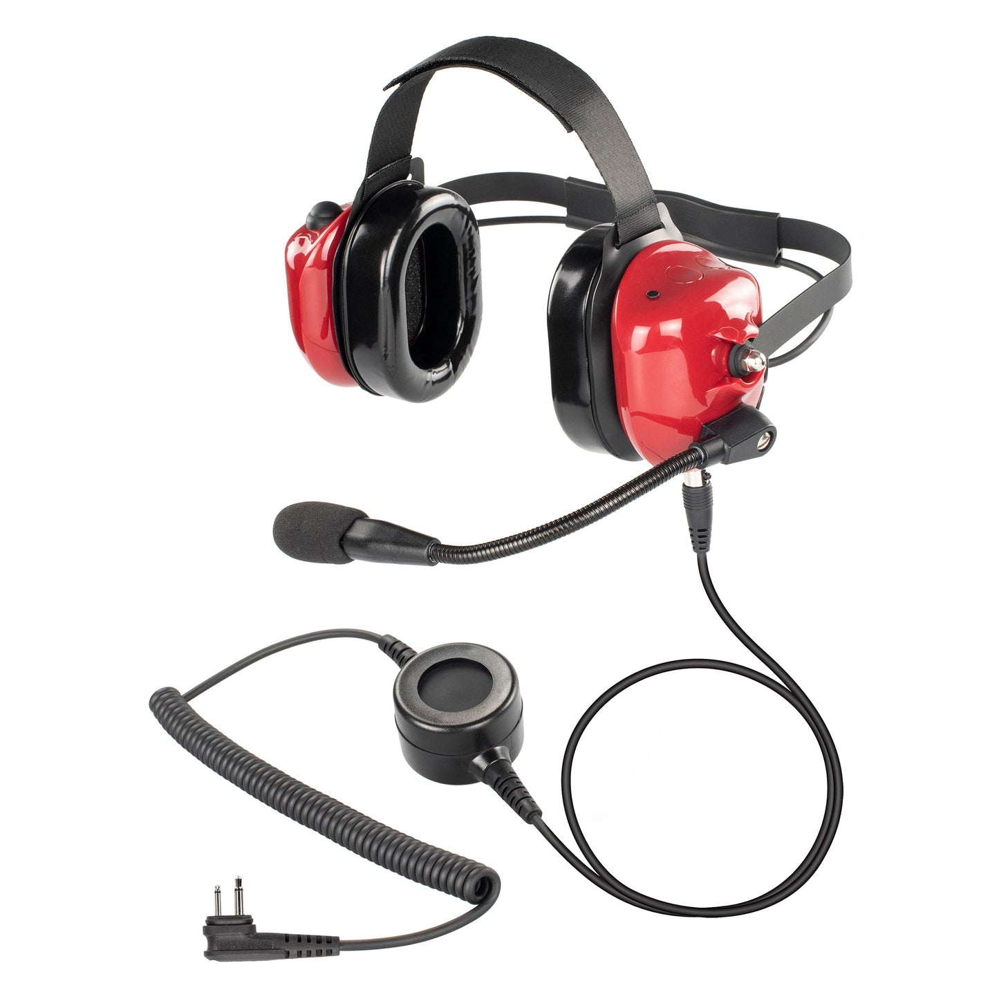 BOMMEOW BHDH40PTT-RD-M1A Dual Muff Earpads Noise Reduction Headset PTT for Motorola RDM2070D Radio(Red)