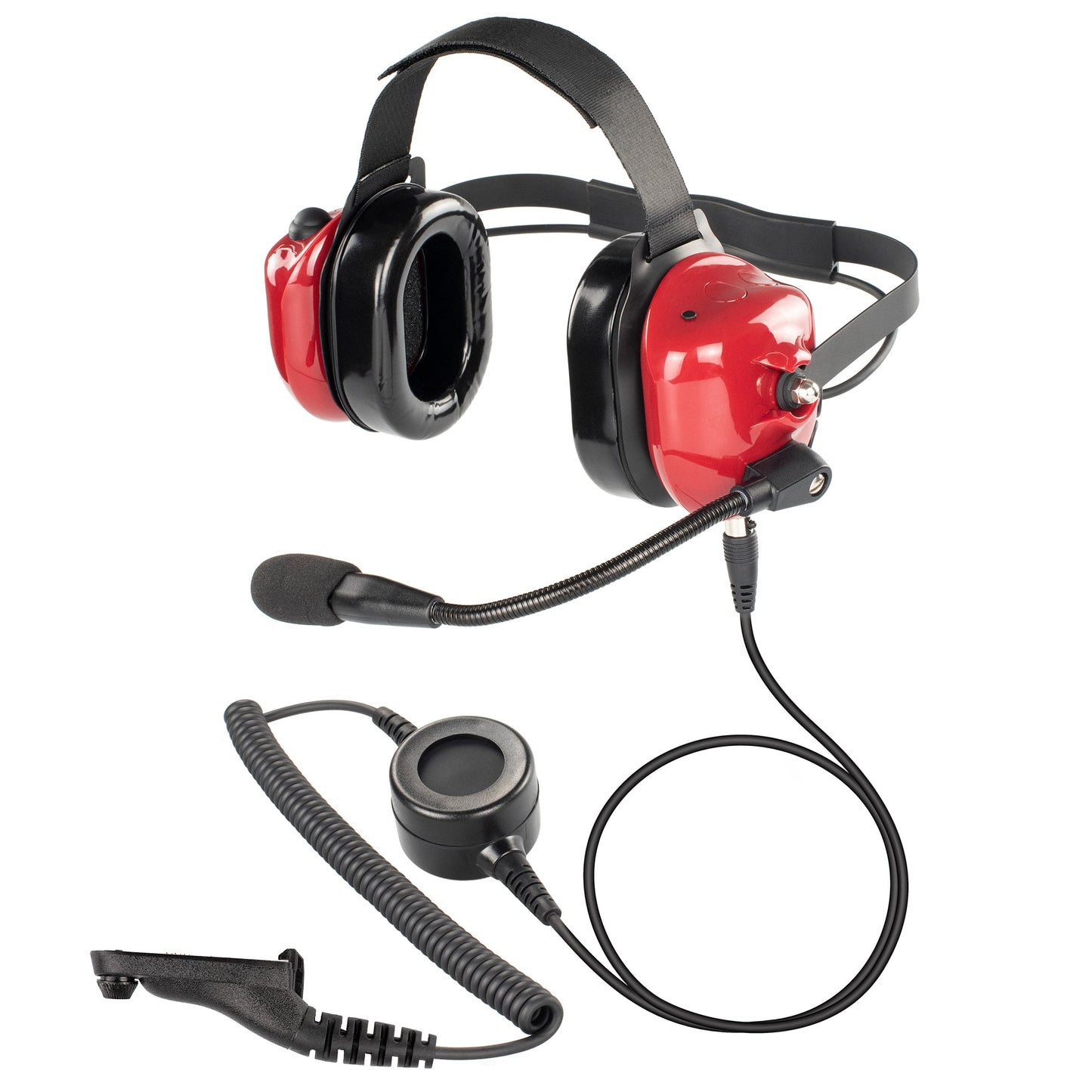 BOMMEOW BHDH40PTT-RD-M9 Dual Muff Earpads Noise Reduction Headset PTT for Motorola XPR6350 Radio(Red)