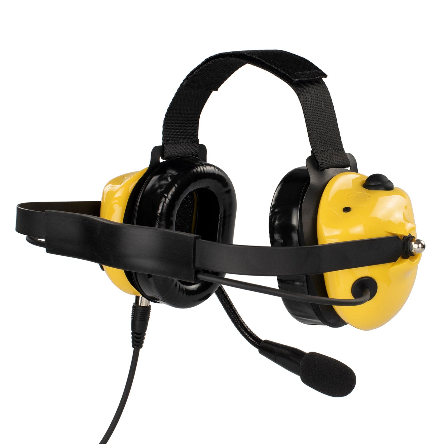 BOMMEOW BHDH40PTT-YW-I2 Dual Muff Earpads Noise Reduction Headset PTT for ICOM IC-F1000 F-2000 Radio (Yellow)