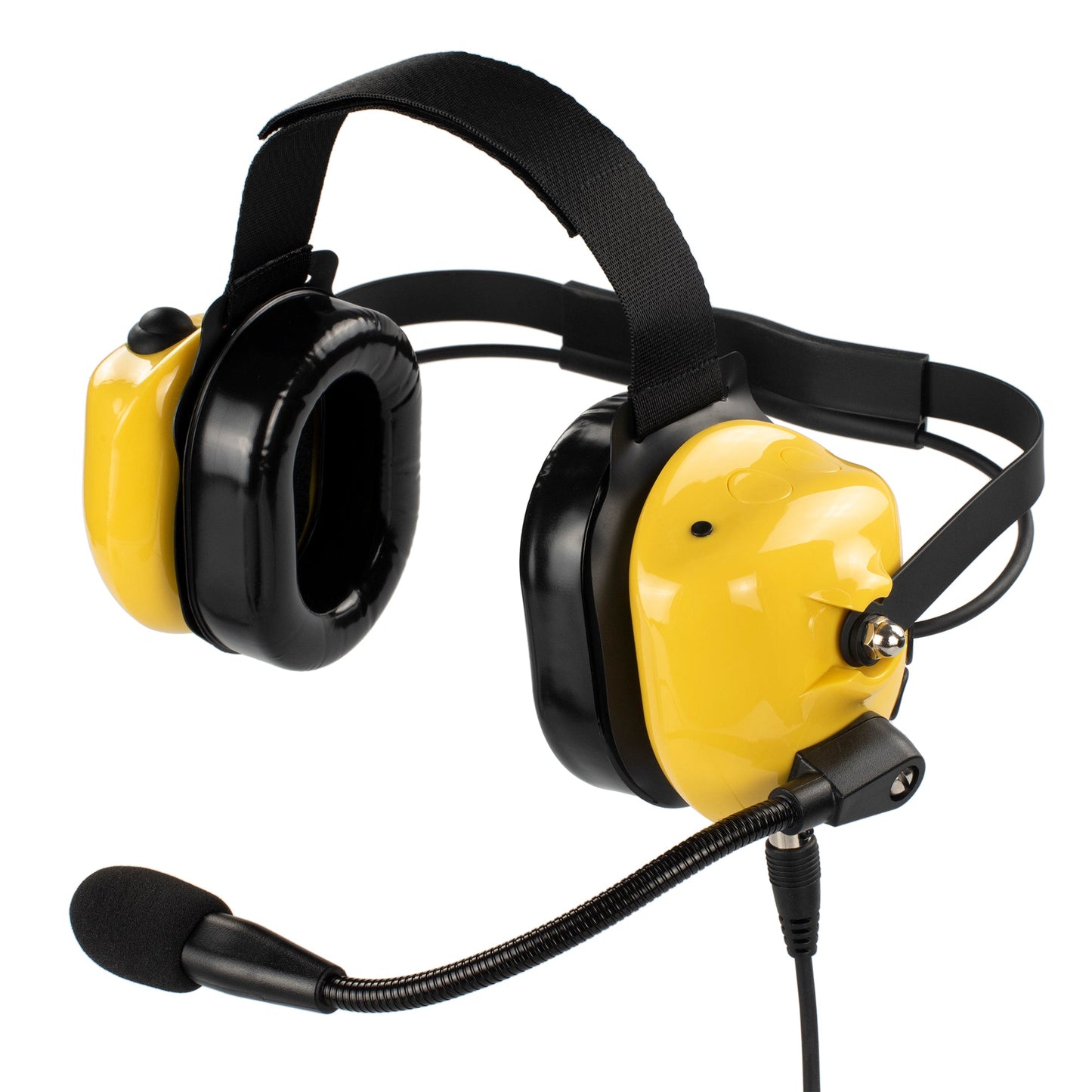 BOMMEOW BHDH40PTT-YW-I2 Dual Muff Earpads Noise Reduction Headset PTT for ICOM IC-F1000 F-2000 Radio (Yellow)