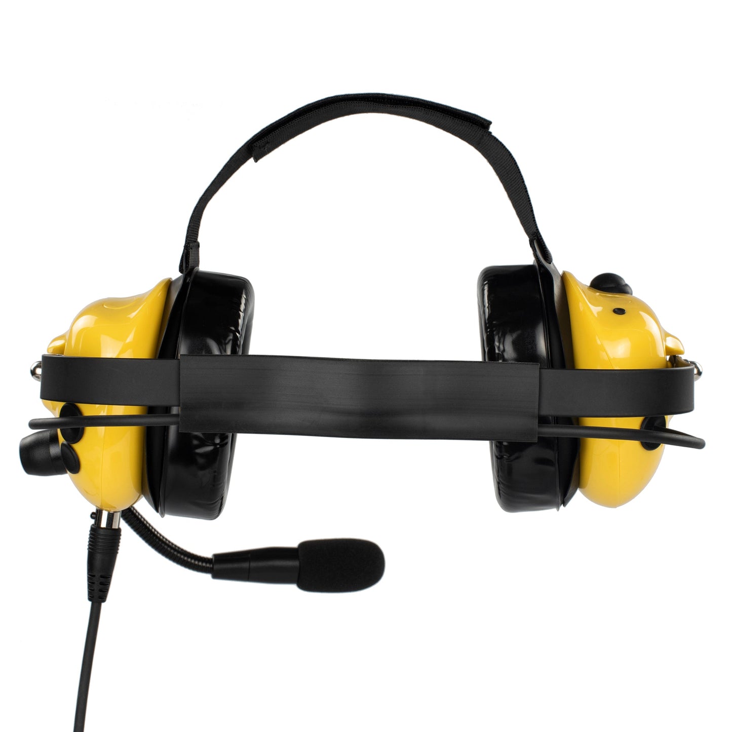 BOMMEOW BHDH40PTT-YW-I2 Dual Muff Earpads Noise Reduction Headset PTT for ICOM IC-F1000 F-2000 Radio (Yellow)