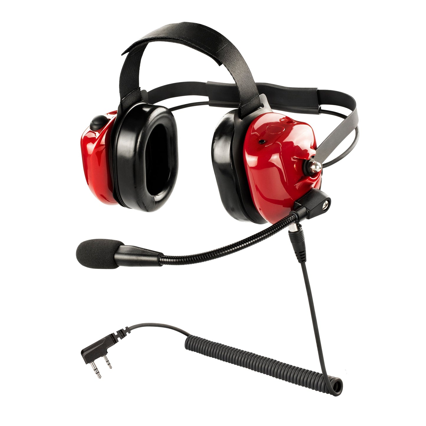 Bommeow BHDH40-RD-K2 Dual Muff Earpads Noise Cancelling Headset No PTT for Kenwood TK-3220 Radio(Red)