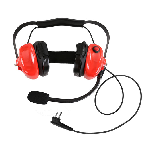 Bommeow BHDH40-RD-M1A Dual Muff Earpads Noise Cancelling Headset No PTT for Motorola RDM2070D Radio(Red)