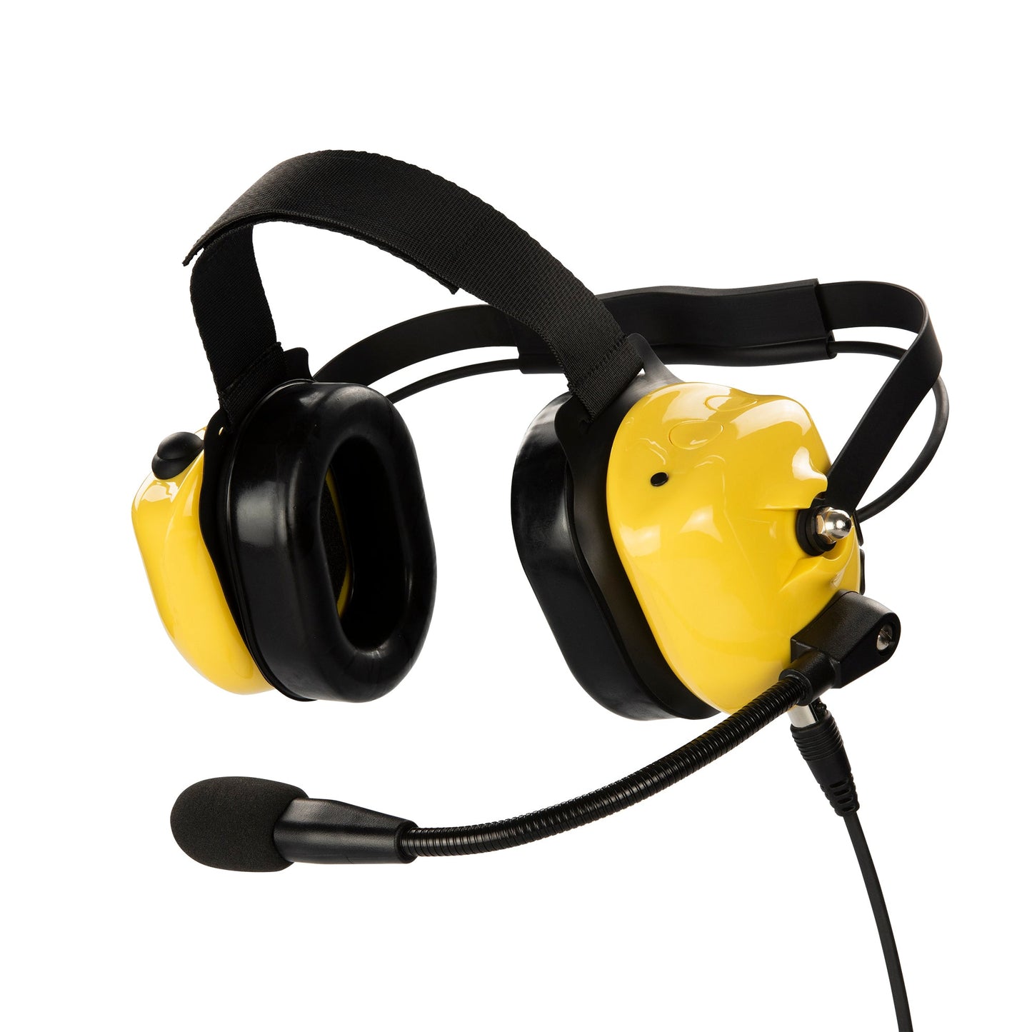 Bommeow BHDH40-YW-K2C Dual Muff Earpads Noise Cancelling Headset No PTT for Puxing Feidaxin TYT Radio (Yellow)